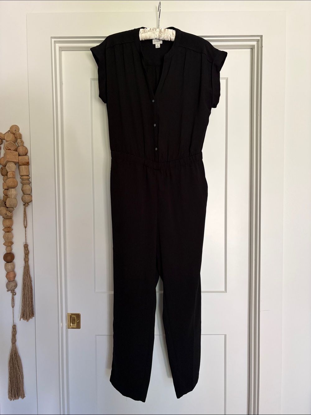 Black Women's JCREW Jumpsuit - Classic V-Neck Style